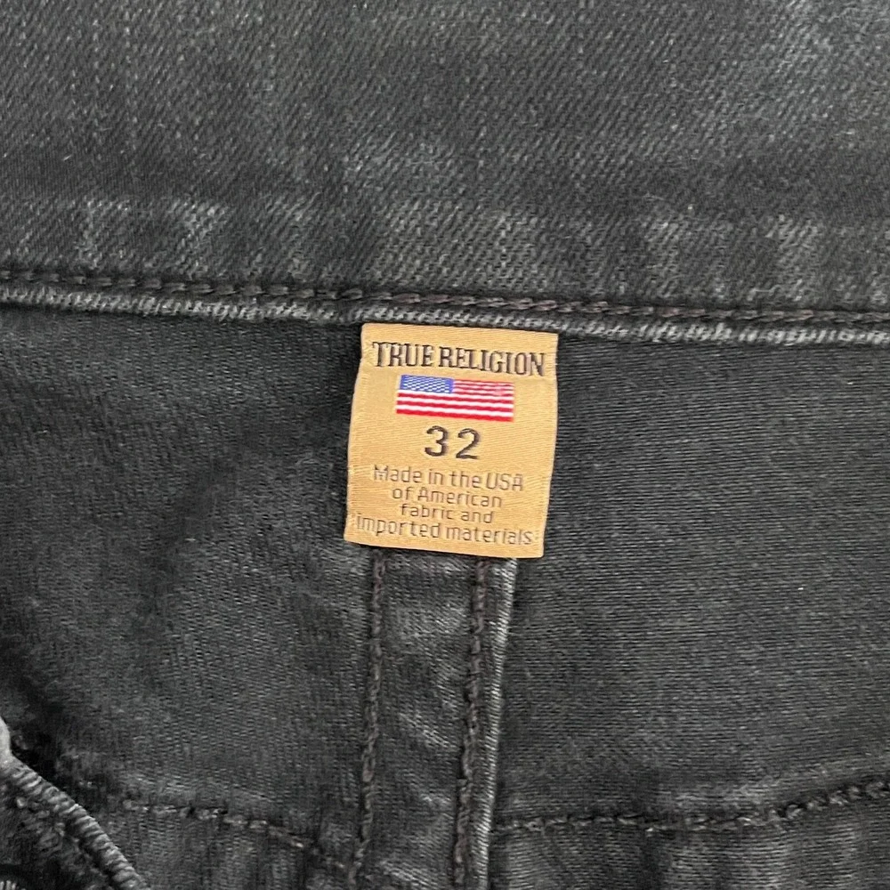 True Religion‎ Mick Slouchy Skinny Jeans Mens 32 Black Washed Streetwear Biker